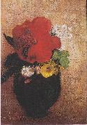 Odilon Redon The red poppy painting